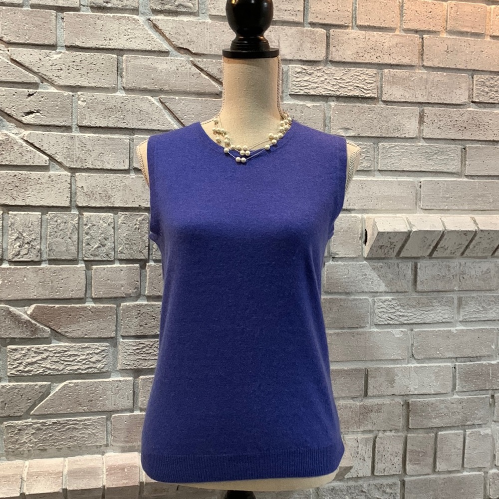 💖Pure Cashmere TABI Women Sleeveless Sweater Blue